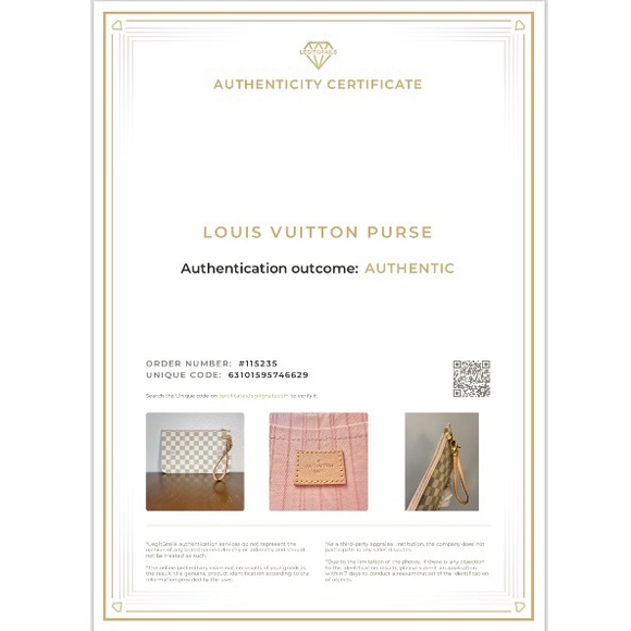 Louis Vuitton Damier Azur Neverfull MM Pouch, Rose Ballerine Pink Interior, COA - Picture 14 of 15